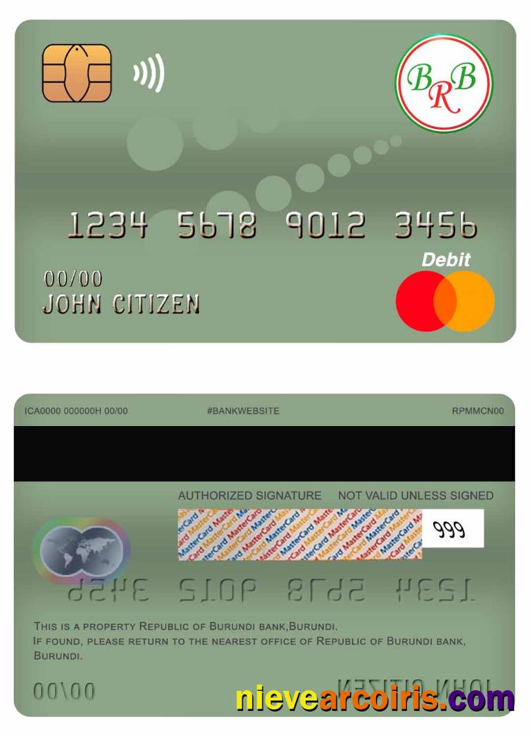 Burundi Bank of the Republic of Burundi master debit card